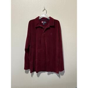 Men’s Ralph Lauren Chaps Velour Velvet 1/4 Button Shirt Pullover, size XL